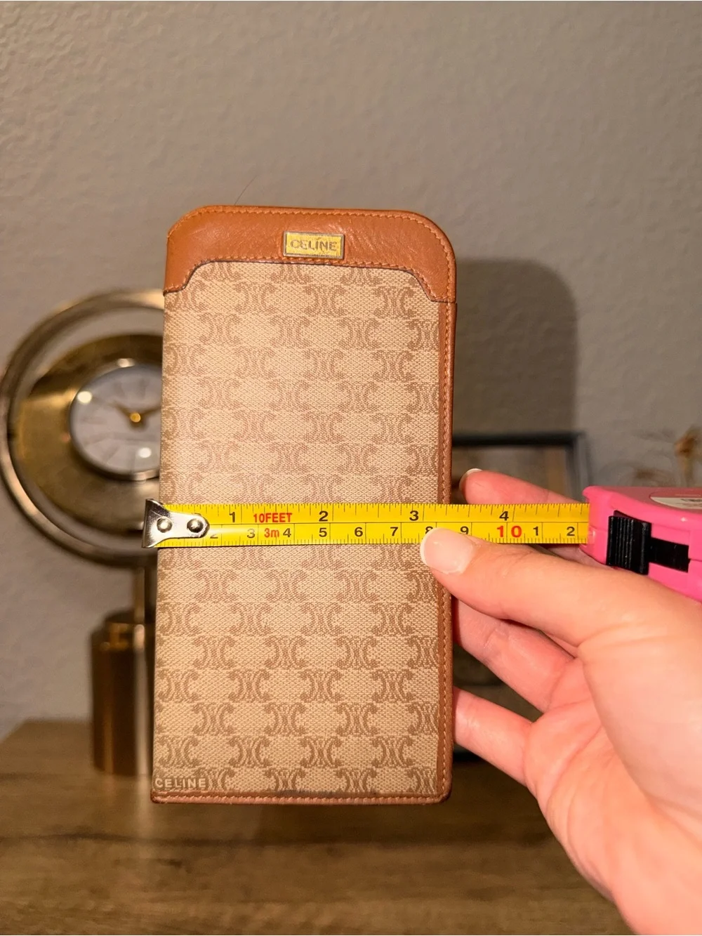 Vintage Celine Tan & Brown Macadam Soft Glasses Sleeve Case